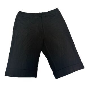 Kim Rogers Black 12 Pull-up Bermuda Shorts  Rayon/Nylon/Spandex knee length soft